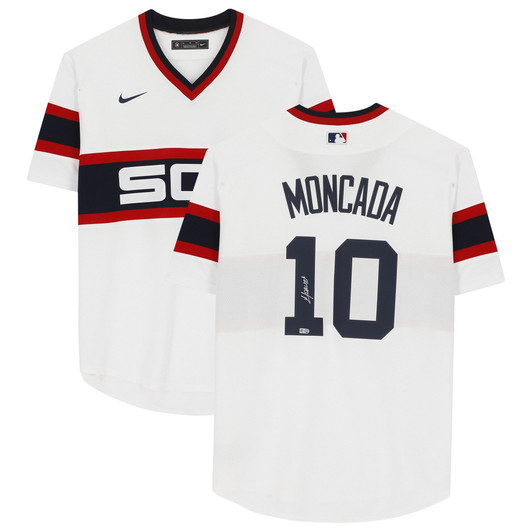 Yoan Moncada Chicago White Sox Fanatics  Autographed White Nike Replica Throwback Jersey