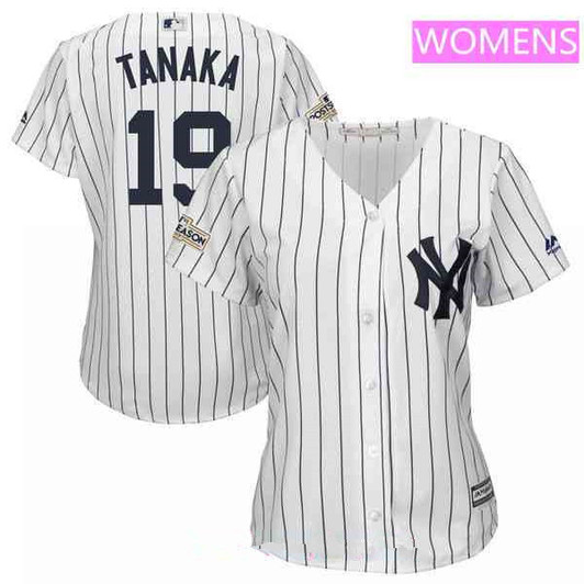 New York Yankees #19 Majestic Womens 2017 Masahiro Tanaka Postseason Limited Cool Base Player Jersey - White