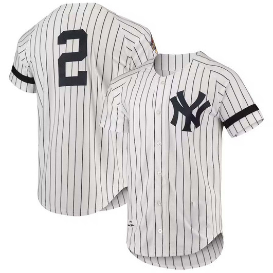 New York Yankees #2 Mitchell & Ness 1996 Cooperstown Authentic Home J Jersey