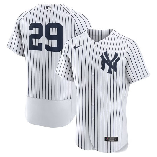 New York Yankees #29 Catfish Hunter Home Authentic Retired Player Jersey - White