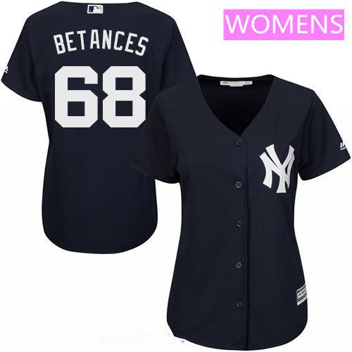 New York Yankees #68 Majestic Womens Dellin Betances Alternate Limited Cool Base Jersey - Navy Blue