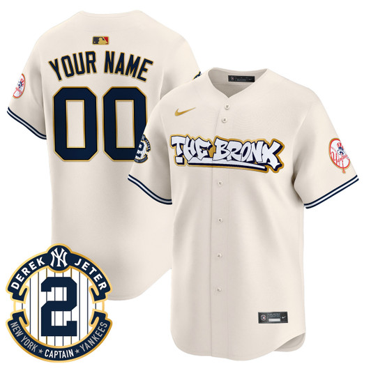 New York Yankees Bronx Graffiti Trim Vapor Premier Limited Custom Jersey - Gold