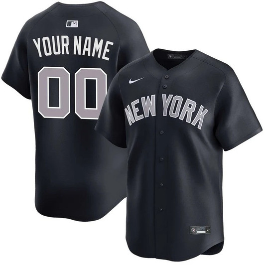 New York Yankees Custom Alternate Away Limited Jersey - Navy