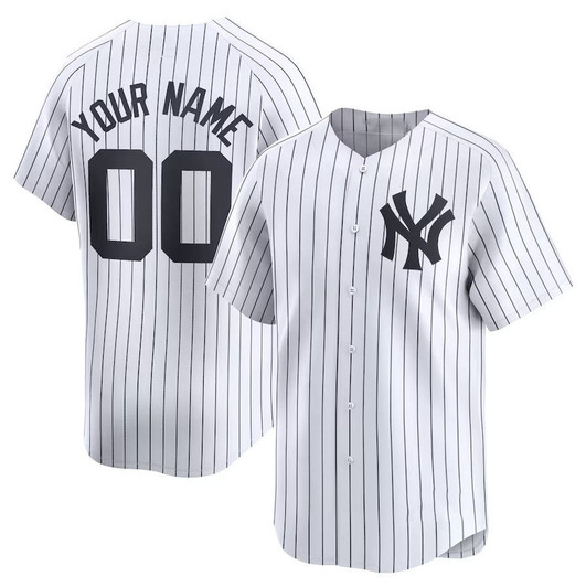 New York Yankees Home Limited Stitches Baseball Jerseys Custom Jersey - White