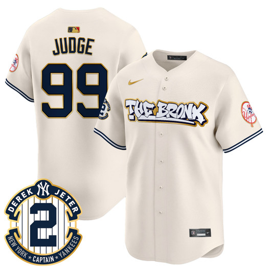 New York Yankees Men'S Bronx Graffiti Trim Vapor Premier Limited Jersey - Gold