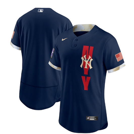 New York Yankees Mens 2021 Blank Star Limited Flex Base Jersey - Navy