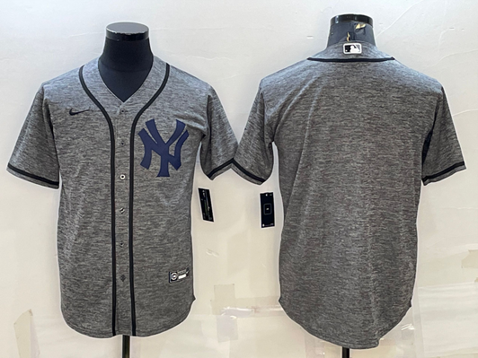 New York Yankees Mens Blank Gridiron Limited Cool Base Baseball Jersey - Grey