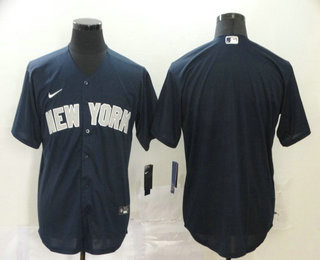 New York Yankees Nike Mens Limited Blank Cool Base Jersey - Navy Blue