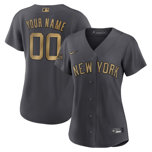 New York Yankees Nike Womens 2022 Star Game Limited Custom Jersey - Charcoal