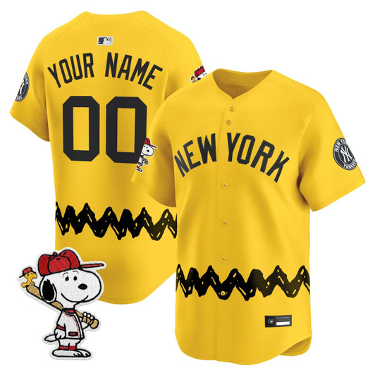 New York Yankees X Peanuts Vapor Premier Limited Custom Jersey