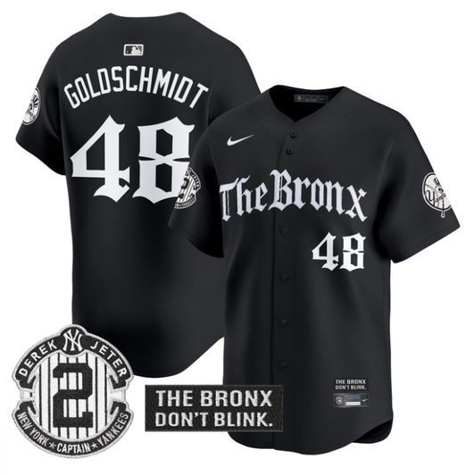 Paul Goldschmidt #48 New York Yankees Bronx Gothic Ink Drop Edition Limited Jersey - Black