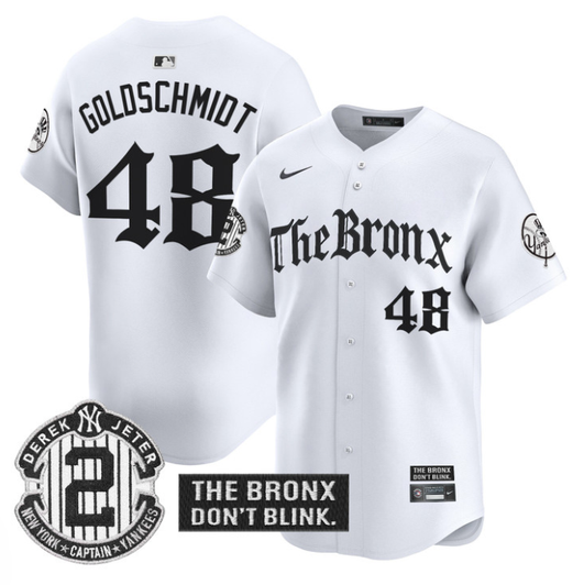 Paul Goldschmidt #48 New York Yankees Bronx Gothic Ink Drop Edition Limited Jersey - White