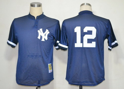 Wade Boggs #12 New York Yankees 1995 Mesh Bp Limited Throwback Jersey - Navy Blue