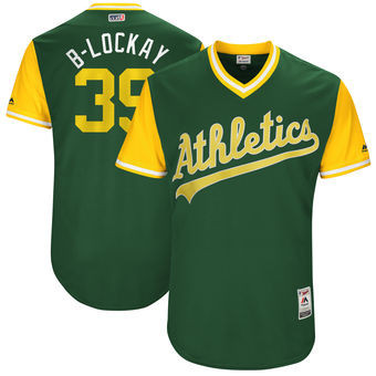 Blake Treinen #39 Oakland Athletics Majestic Mens 2017 B Lockay Players Weekend Authentic Jersey - Green