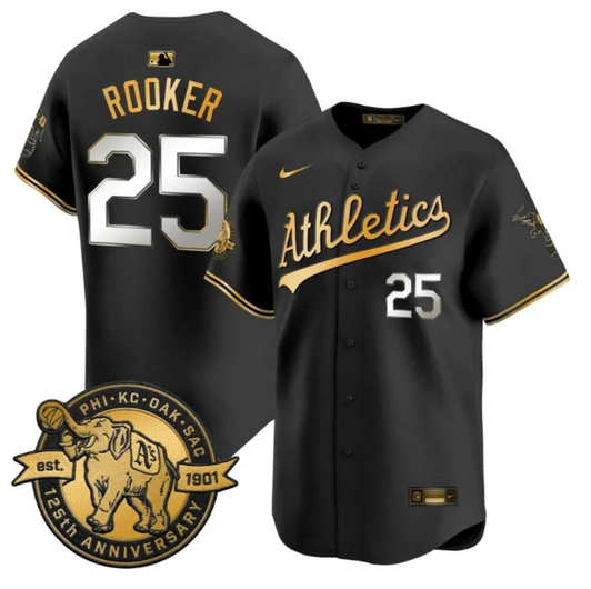 Brent Rooker #25 Oakland Athletics 125Th Anniversary Patch Limited Jersey
