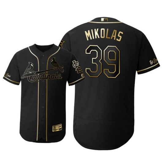 St. Louis Cardinals #39 Miles Mikolas Mlb 2019 Golden Edition Black Jersey Gift For Cardinals Fans