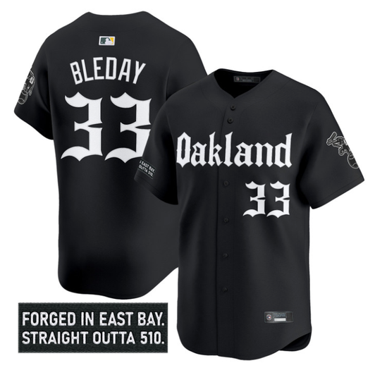 Jj Bleday #33 Oakland Athletics Gothic East Bay Edition Limited Jersey - Black