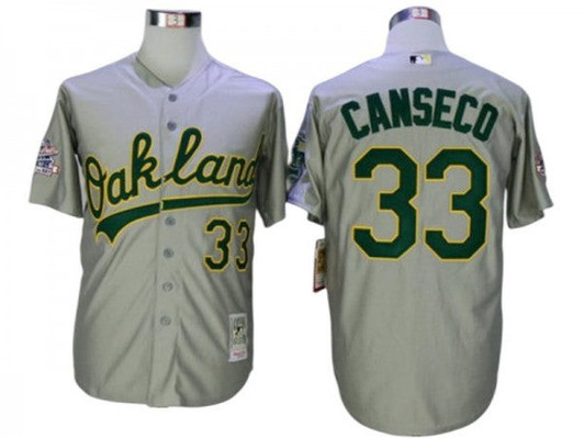 Jose Canseco #33 Oakland Athletics Road Limited Throwback Jersey - Gray