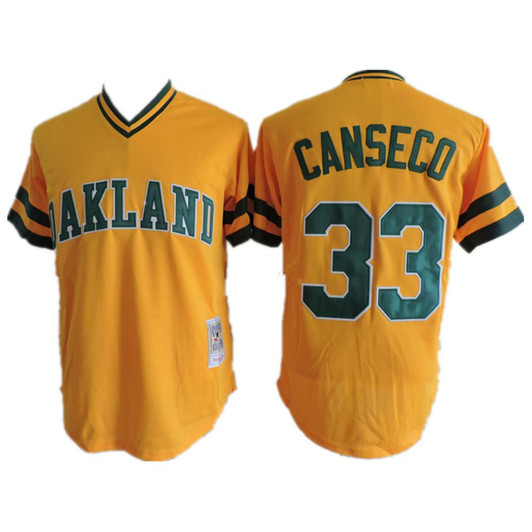 Jose Canseco #33 Oakland Athletics Throwback Pullover Limited Jersey - Yellow