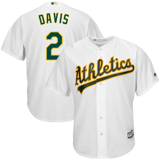 Khris Davis #2 Oakland Athletics Majestic Home Cool Base Limited Player Jersey - White