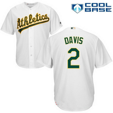 Khris Davis #2 Oakland Athletics Majestic Mens Home Limited Cool Base Jersey - White