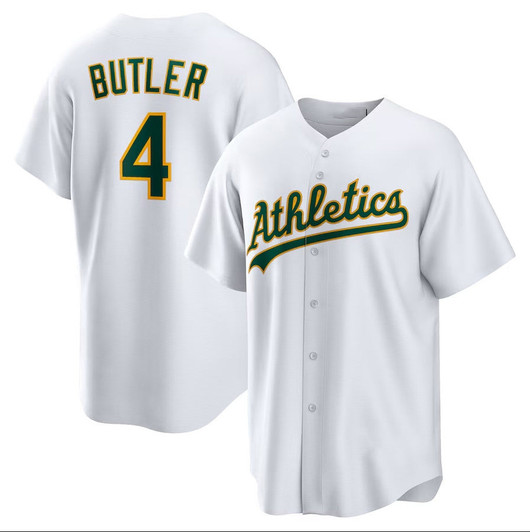 Lawrence Butler #4 Oakland Athletics Home Baseba Limited Jersey - White