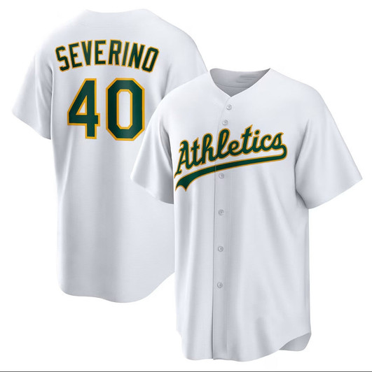 Luis Severino #40 Oakland Athletics Home Basebal Limited Jersey - White