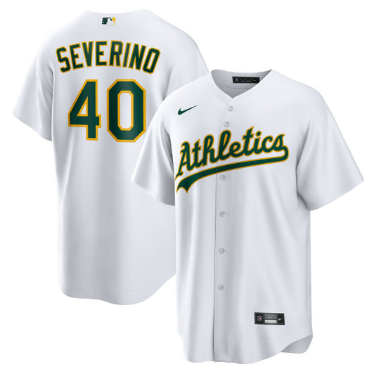 Luis Severino #40 Oakland Athletics Nike Men'S Home Limited Jersey - White