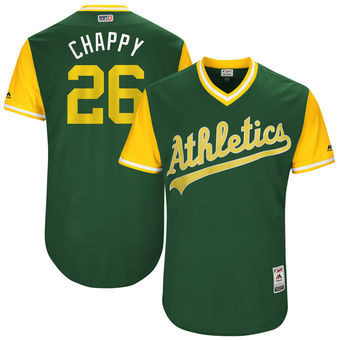 Matt Chapman #26 Oakland Athletics Majestic Mens 2017 Chappy Players Weekend Authentic Jersey - Green