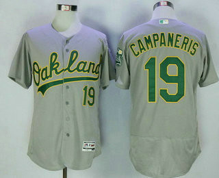 Oakland Athletics #19 Majestic Mens 2016 Bert Campy Campaneris Retired Road Limited Flex Base Jersey - Gray