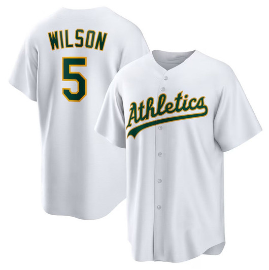 Oakland Athletics #5 Wilson Jacob Home Baseball Limited Jersey - White