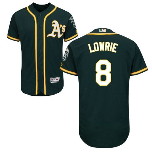 Oakland Athletics #8 Mens Jed Lowrie Flexbase Authentic Baseball Jersey - Green