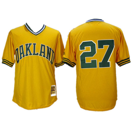 Oakland Athletics Catfish Hunter Throwback Pullover Limited Jersey - Yellow