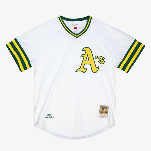 Reggie Jackson #9 Oakland Athletics 1972 Authentic Player Jersey - White