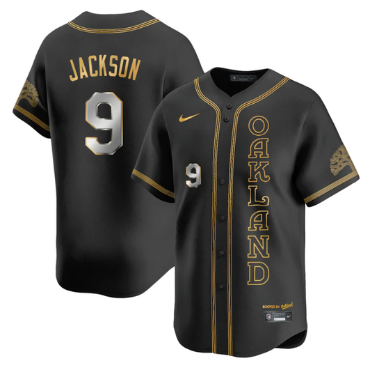 Reggie Jackson #9 Oakland Athletics City Connect Concept G Limited Jersey - Black