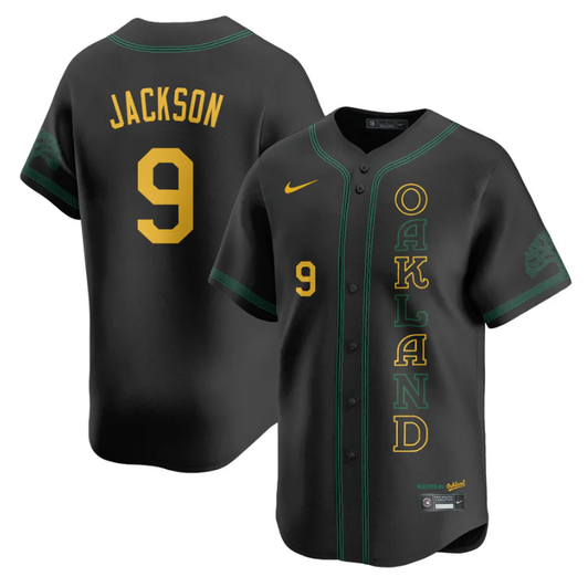 Reggie Jackson #9 Oakland Athletics City Connect Concept Limited Jersey - Black