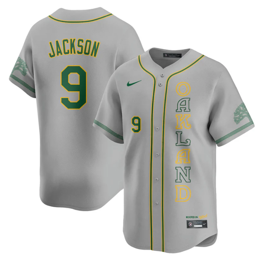 Reggie Jackson #9 Oakland Athletics City Connect Concept Limited Jersey - Gray