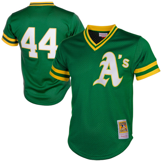 Reggie Jackson #9 Oakland Athletics Mitchell Ness Cooperstown Mesh Limited Batting Practice Jersey - Green