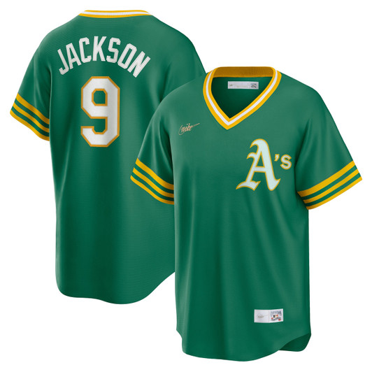 Reggie Jackson #9 Oakland Athletics Nike Road Cooperstown Limited Player Jersey - Kelly Green