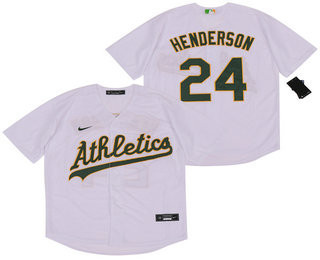 Rickey Henderson #24 Oakland Athletics Nike Mens Limited Cool Base Jersey - White
