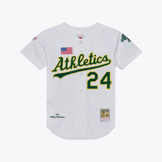 Rickey Henderson Oakland Athletics 1990 Authentic Jersey - White