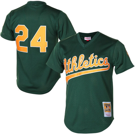 Rickey Henderson Oakland Athletics Mitchell Ness 1998 Cooperstown Mesh Limited Batting Practice Jersey - Green