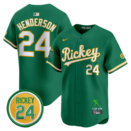 Rickey Tribute Oakland Athletics Men'S Style Vapor Premier Limited Jersey