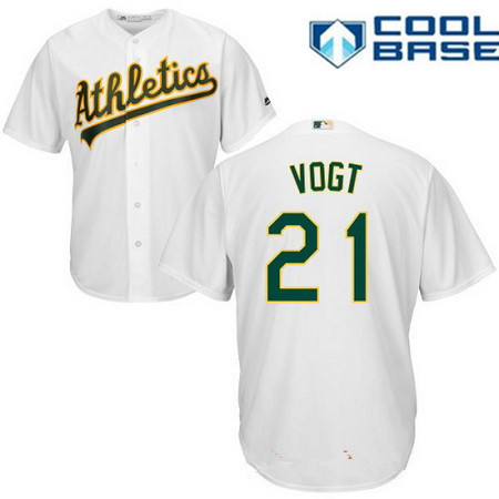 Stephen Vogt #21 Oakland Athletics Majestic Mens Home Limited Cool Base Jersey - White