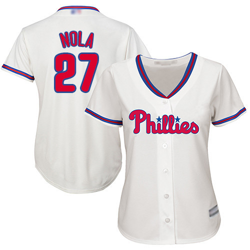 Aaron Nola #27 Philadelphia Phillies Womens Alternate Limited Baseball Jersey - Cream