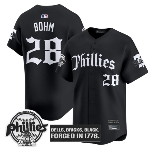 Alec Bohm #28 Philadelphia Phillies Gothic Liberty Edition Limited Jersey - White