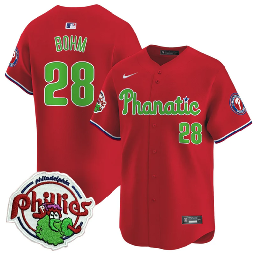 Alec Bohm #28 Philadelphia Phillies Phanatic Patch Vapor Premier Limited Jersey - Red
