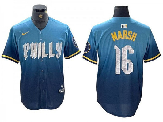 Brandon Marsh #16 Philadelphia Phillies 2024 City Connect Limited Jersey - Blue