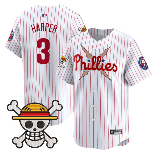 Bryce Harper #3 Philadelphia Phillies 2025 One Piece Stripes Limited Jersey