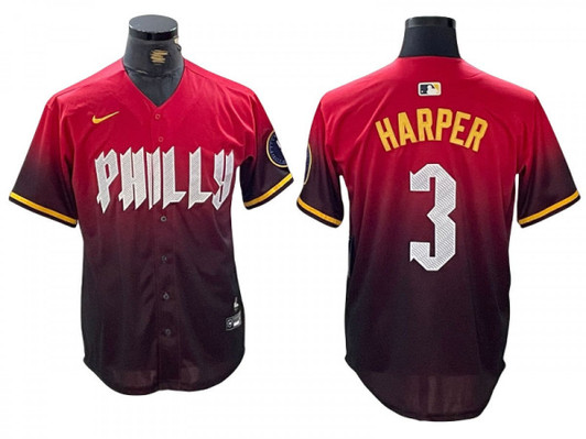 Bryce Harper #3 Philadelphia Phillies City Connect Limited Jersey - Red